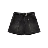 Women's High-Waisted A-Line Denim Shorts
